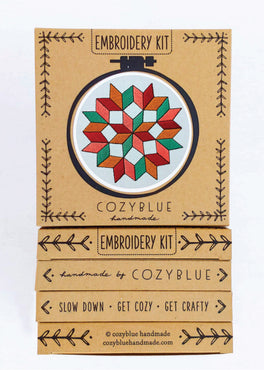 quilted wheel embroidery kit