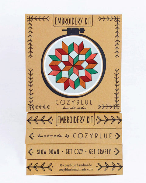 quilted wheel embroidery kit – cozyblue