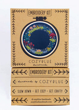 woodland wreath embroidery kit