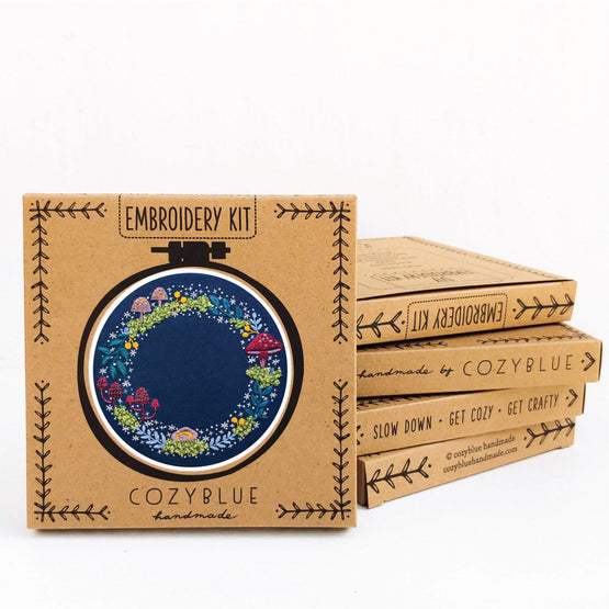 woodland wreath embroidery kit