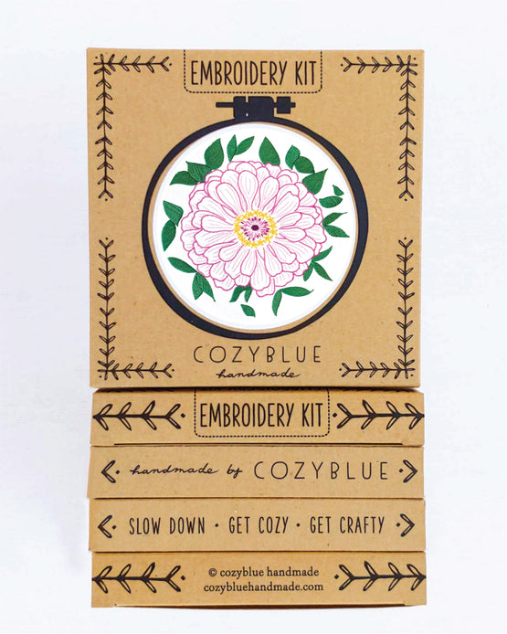 zinnia embroidery kit