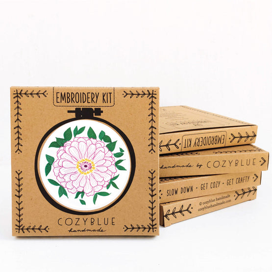 zinnia embroidery kit