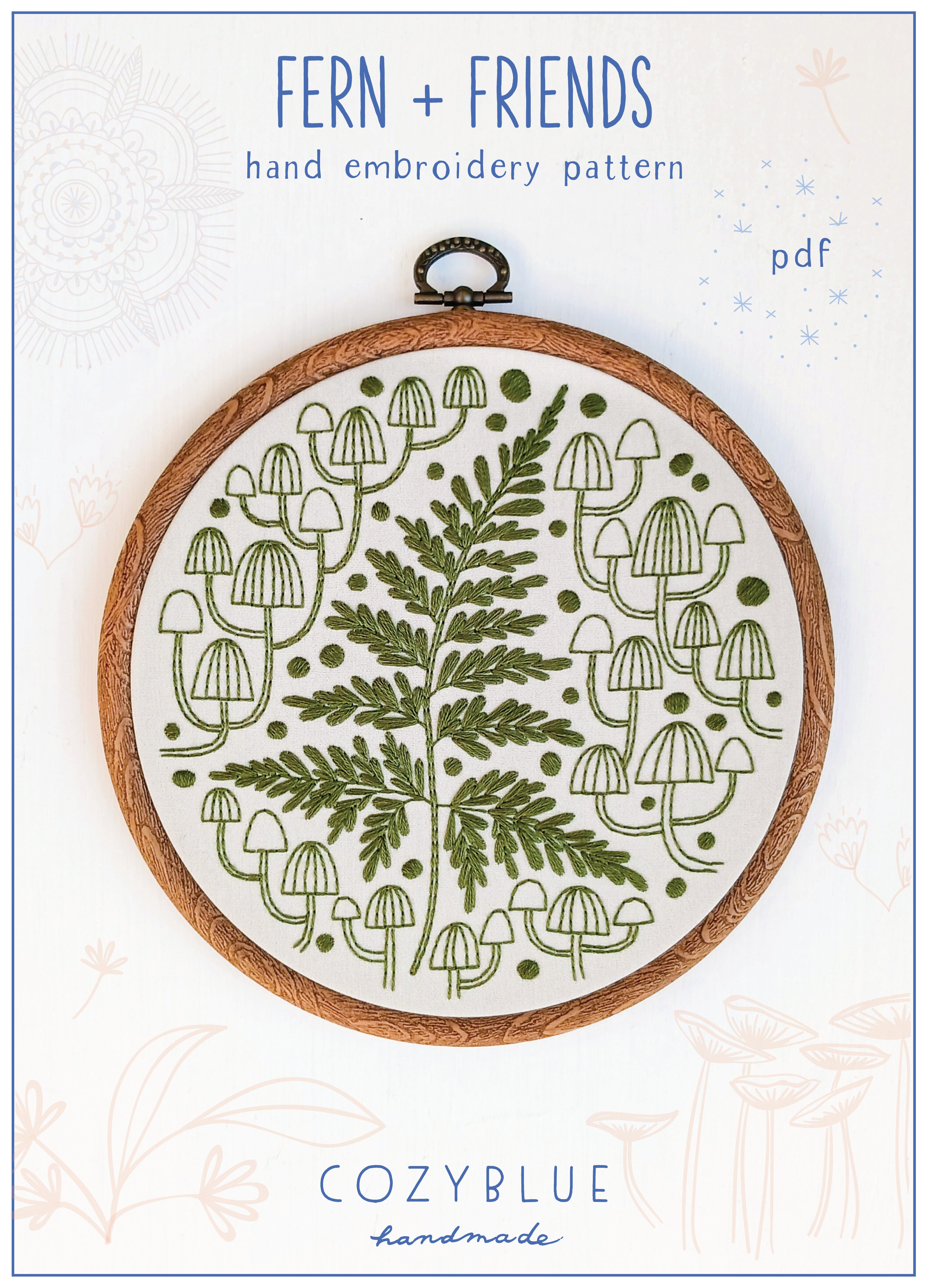 Fibrefriend Patterns fern + friends PDF embroidery pattern – cozyblue