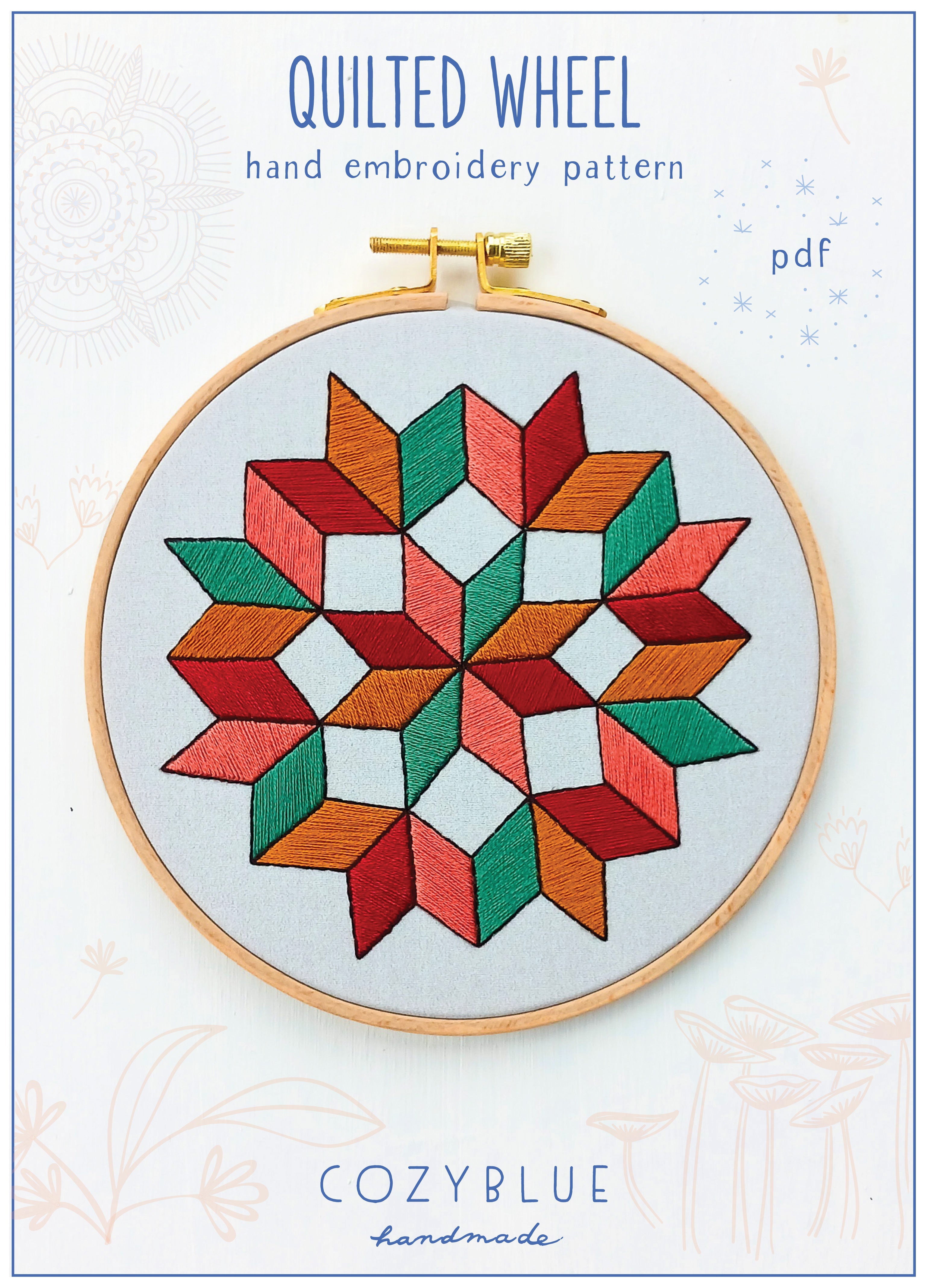 quilted wheel PDF pattern – cozyblue
