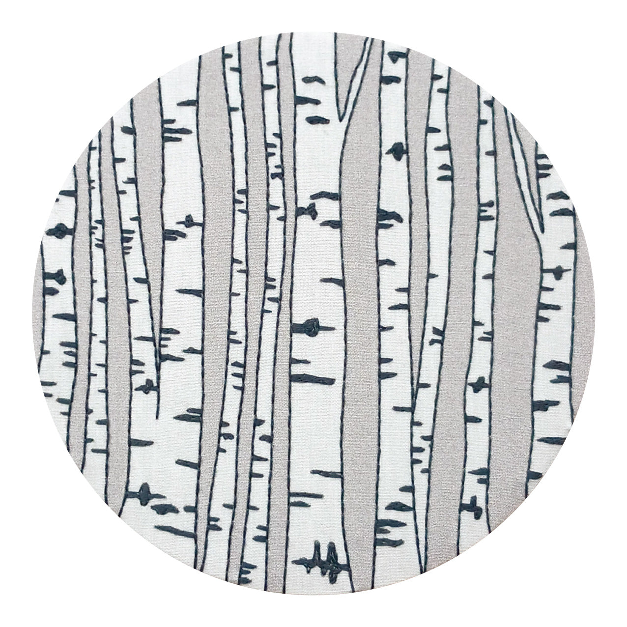 Birch Top Pattern birch forest pre-printed fabric embroidery pattern – cozyblue