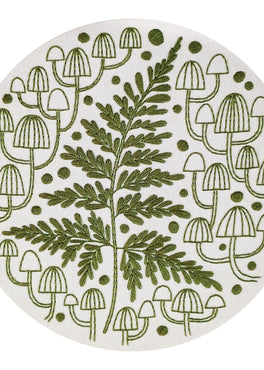 fern + friends pre-printed fabric embroidery pattern