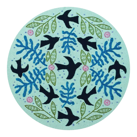 blackbird pre-printed fabric embroidery pattern