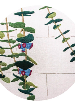 eucalyptus pre-printed fabric embroidery pattern