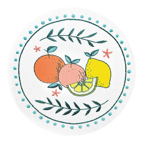 citrus pre-printed fabric embroidery pattern