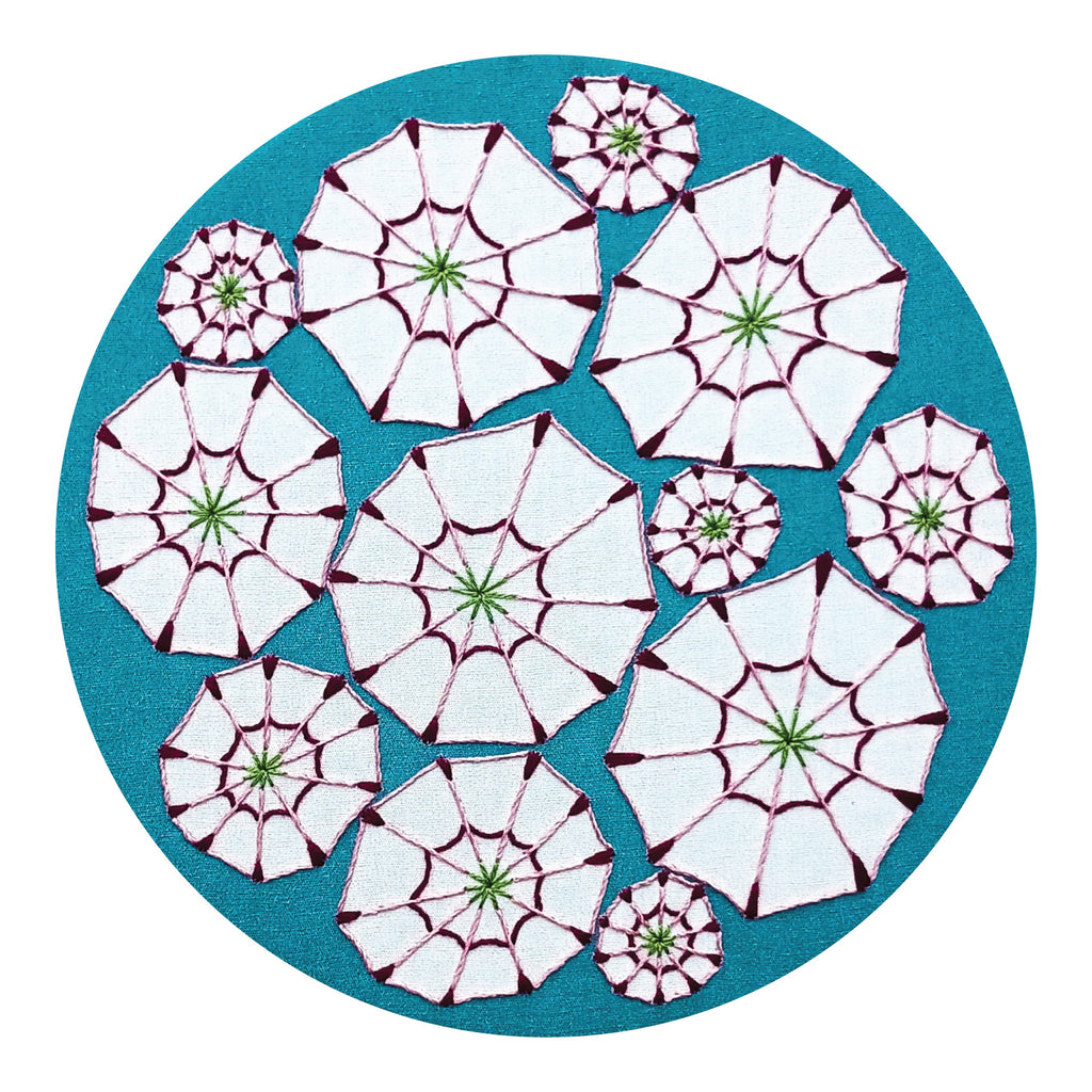 mountain laurel pre-printed fabric embroidery pattern – cozyblue