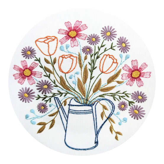 gather pre-printed fabric embroidery pattern