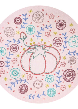 button garden pre-printed fabric embroidery pattern