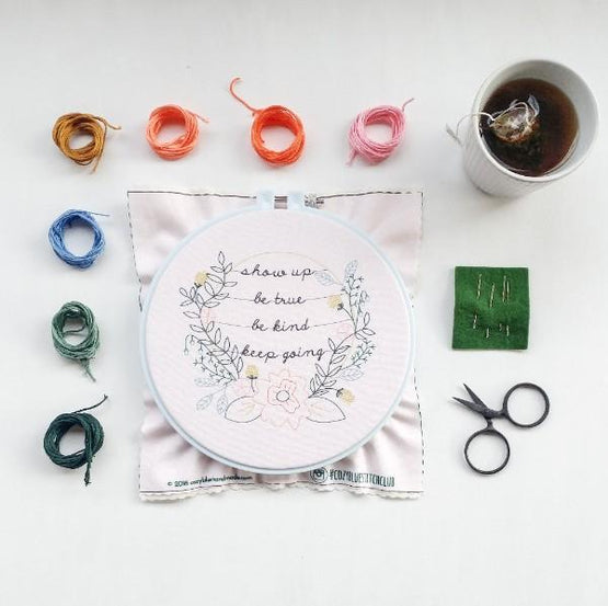 show up embroidery kit