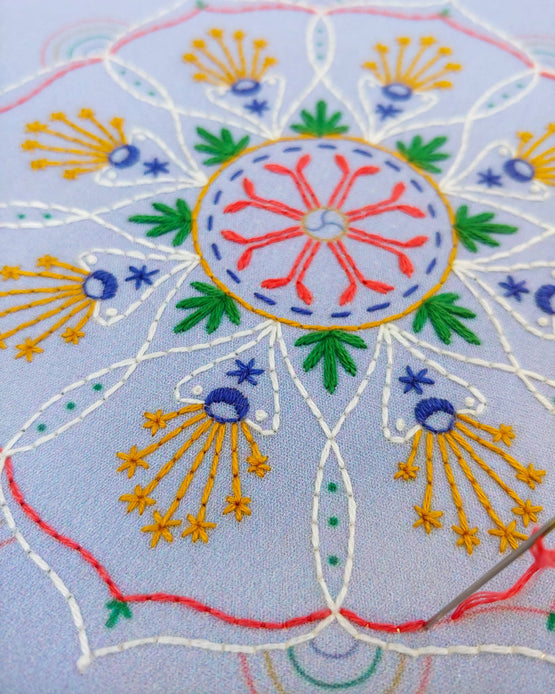 rainbow mandala embroidery kit