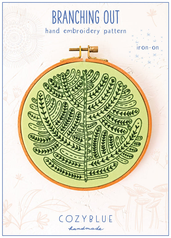branching out iron-on embroidery pattern