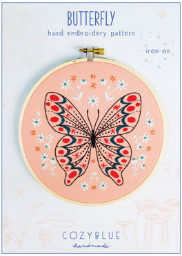 butterfly iron-on embroidery pattern