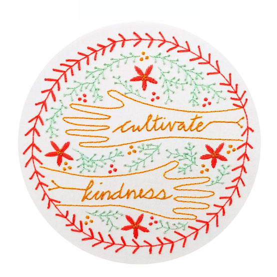 cultivate kindness pre-printed fabric embroidery pattern