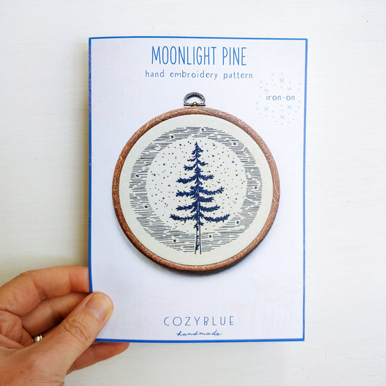 moonlight pine iron-on embroidery pattern