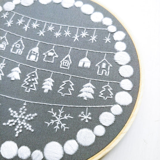 cozy holiday embroidery kit