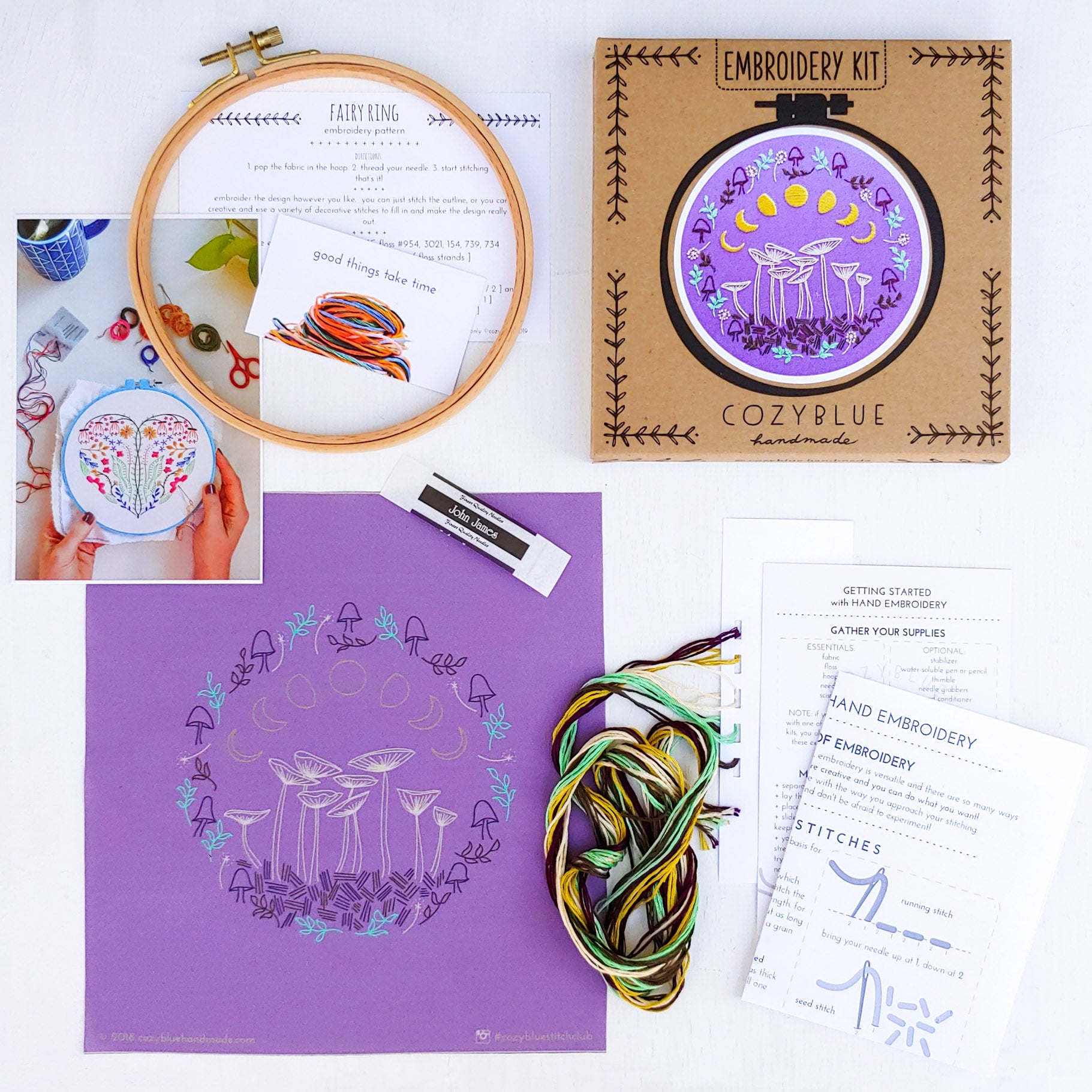 greenery embroidery kit – cozyblue