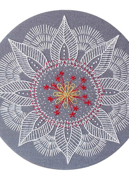 autumn mandala pre-printed fabric embroidery pattern