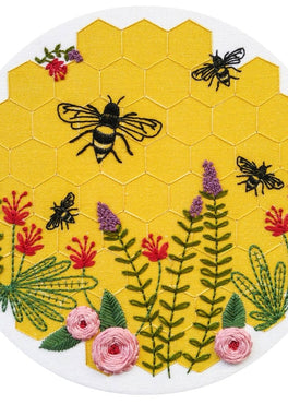 bee lovely pre-printed fabric embroidery pattern