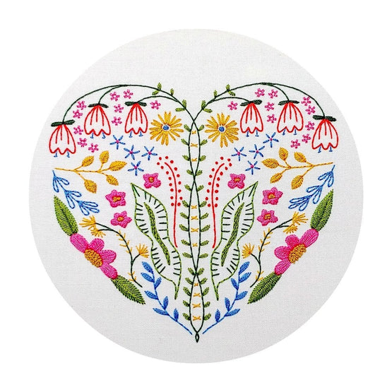 full heart pre-printed fabric embroidery pattern