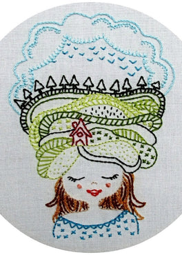 home girl pre-printed fabric embroidery pattern