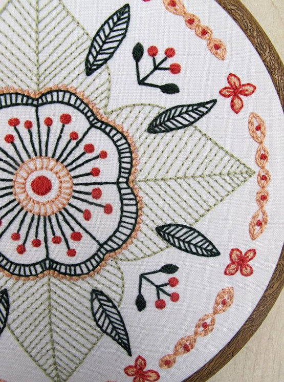 floral mandala embroidery kit