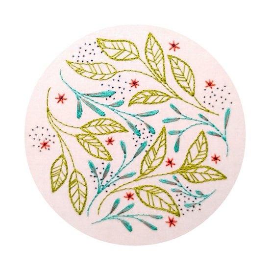 leaf dance pre-printed fabric embroidery pattern