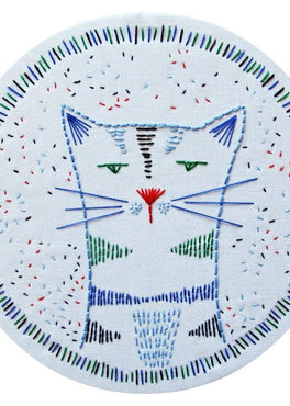nigel nine lives pre-printed fabric embroidery pattern