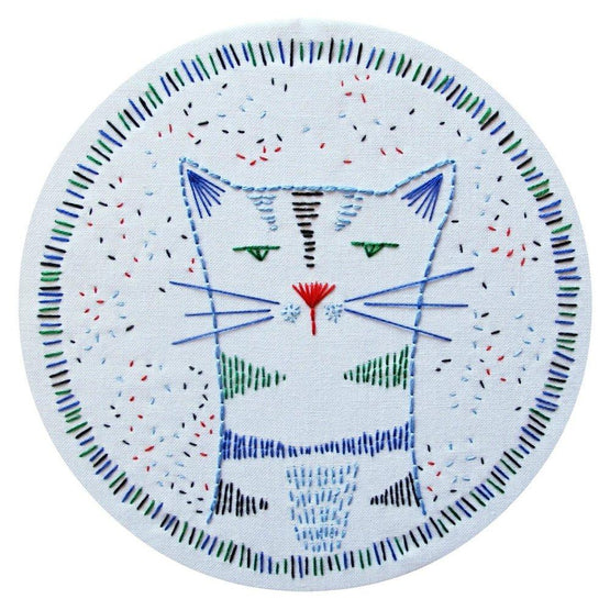 nigel nine lives pre-printed fabric embroidery pattern