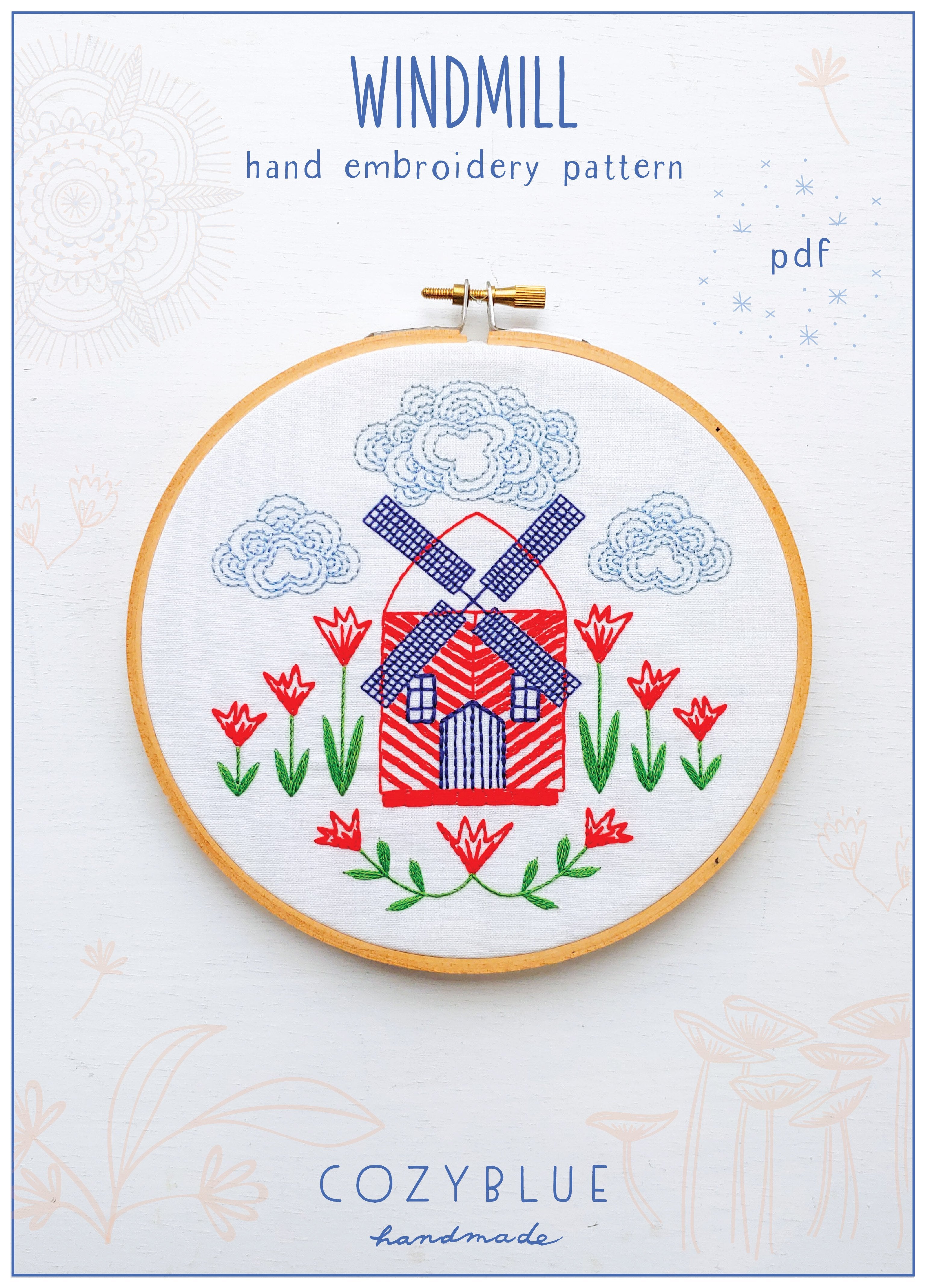windmill PDF pattern – cozyblue