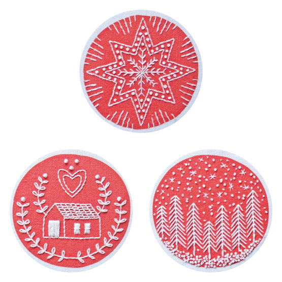 holiday ornaments pre-printed fabric embroidery pattern