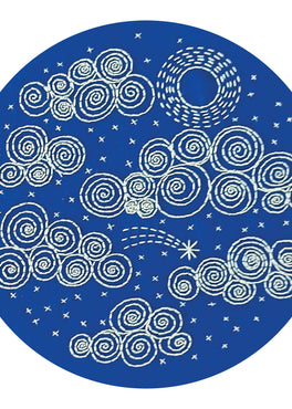 night sky pre-printed fabric embroidery pattern