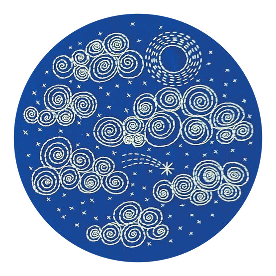 night sky pre-printed fabric embroidery pattern