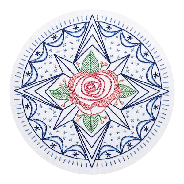 compass rose pre-printed fabric embroidery pattern – cozyblue compass-rose-pre-printed-fabric-embroidery-pattern-cozyblue