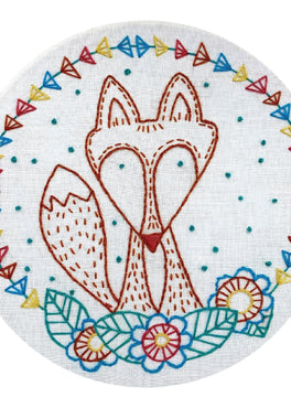 crafty fox pre-printed fabric embroidery pattern