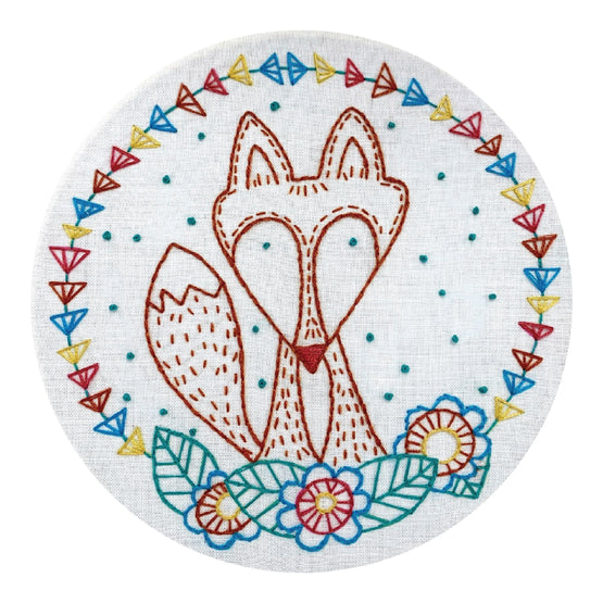 crafty fox pre-printed fabric embroidery pattern