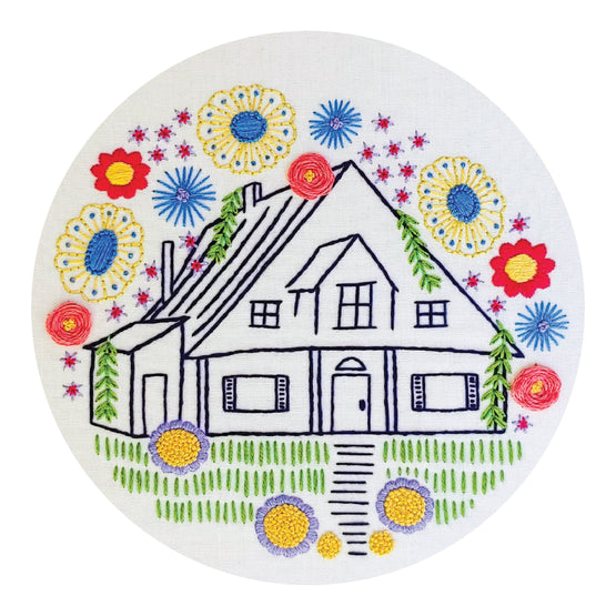 guest house pre-printed fabric embroidery pattern