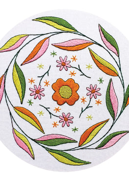 mellow mood pre-printed fabric embroidery pattern
