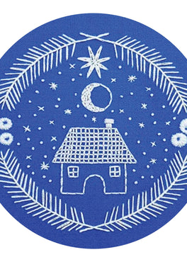 holiday home pre-printed fabric embroidery pattern