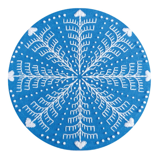 winter snowflake pre-printed fabric embroidery pattern