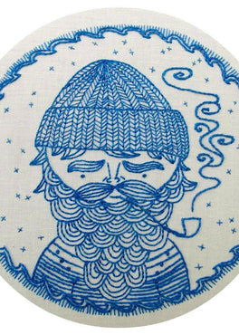 sea captain pre-printed fabric embroidery pattern
