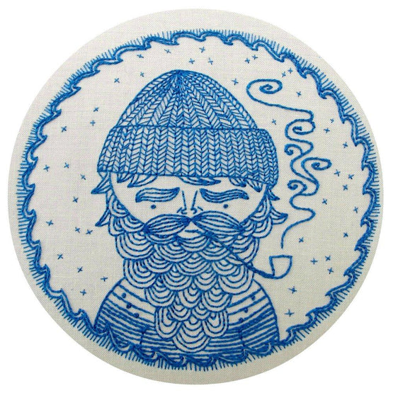 sea captain pre-printed fabric embroidery pattern