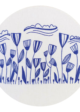 tulip parade pre-printed fabric embroidery pattern