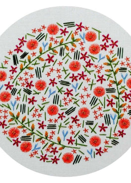 wildflower meadow pre-printed fabric embroidery pattern